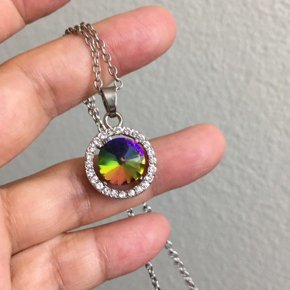 🖤Vtg mystic crystal pendant necklace - Picture 6 of 14